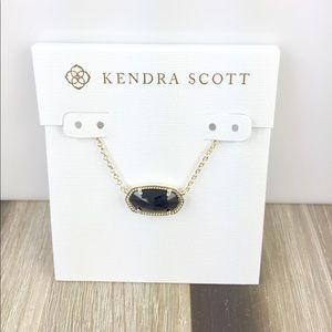 Kendra Scott Elisa black gold necklace